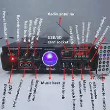 Домашний усилитель ktv, 200 Вт, 220 В, Hi-Fi, с двойным микрофономкартойFM-усилителем (art.: 7a67004ee)