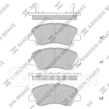 SP1399 - Колодки тормозные дисковые передние (HI-Q) Hyundai Solaris 1 рестайлинг (2014-2017)