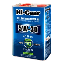 Hi-Gear 5W-30 ACEA A5/B5 API SP-RC синт. 4л