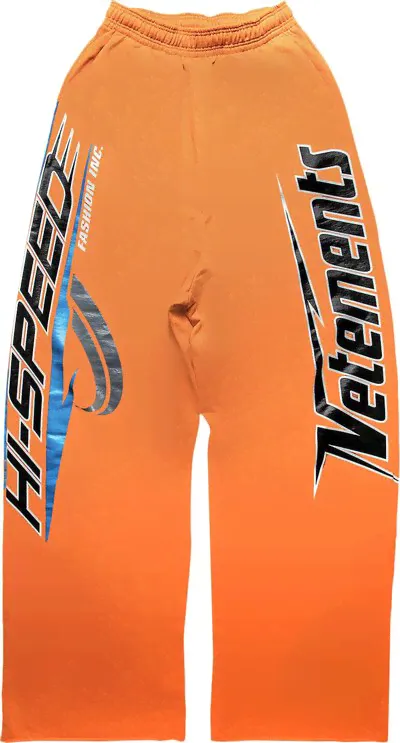 Спортивные брюки Vetements Hi-Speed Wide Sweatpants Neon Orange, оранжевый ua53sp200o neon | orange (lpn22839665)