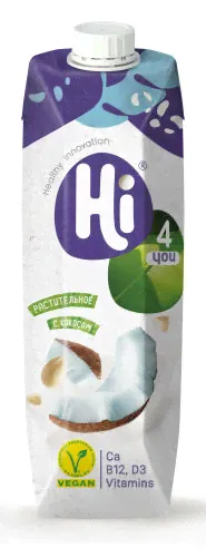 Напиток соевый с кокосом Hi 1,8% 1л-0