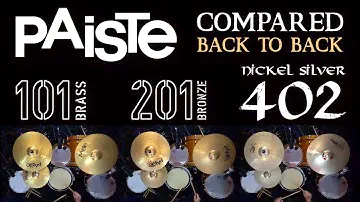 Paiste 101 vs 201 vs 402 Cymbal Sets compared back to back. Brass / Bronze / Nickel Silver 14" 16 20